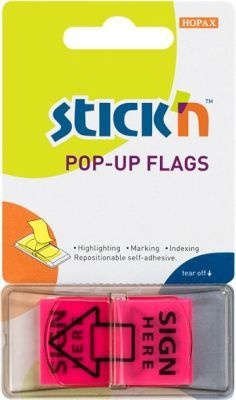 Photo of Stick N Pop-Up Sign Here Printed Flags