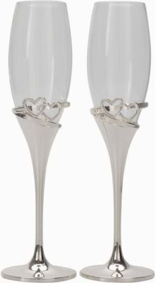 Photo of Unbranded Champagne Flutes - Double Hearts