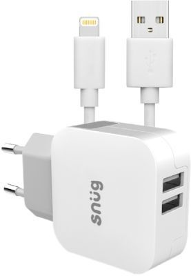 Photo of Snug 2-Port 3.4 Amp Wall Charger With Lightning Cable