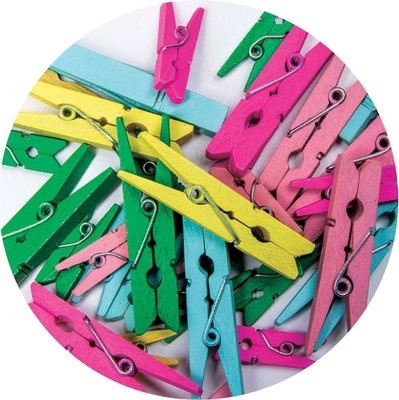 Photo of Dala Assorted 25/45mm Wooden Pegs - Assorted Colours