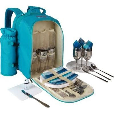Photo of Bushtec Picnic Backpack with Stainless Steel Flatware & Goblets