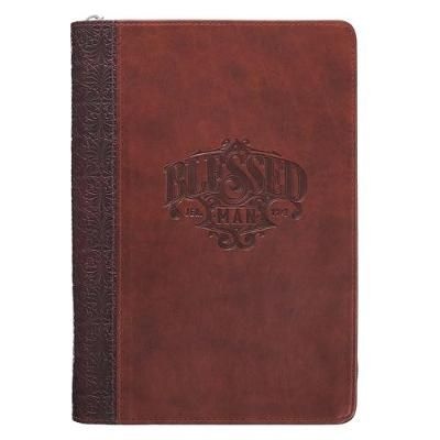 Photo of Christian Art Gifts Inc Blessed Man Brown Quarter-bound Classic Journal with Zipped Closure - Jeremiah 17:7