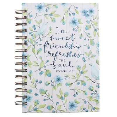 Photo of Christian Art Gifts Inc A Sweet Friendship Large Wirebound Journal - Proverbs 27:9
