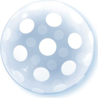 Photo of Qualatex Bubble Balloon Deco - Big Polka Dots All Around 50cm