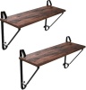 Lifespace Rustic Industrial Floating Display Shelf Set Photo