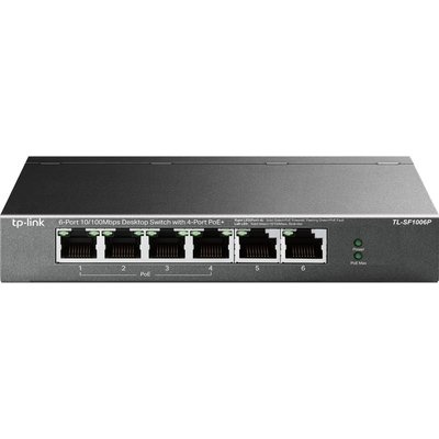 Photo of TP Link TP-Link TL-SF1006P network switch Unmanaged Fast Ethernet Power over Black 6-Port 10/100Mbps Desktop Switch