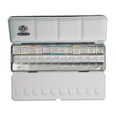 Photo of Schmincke Horadam Watercolour - Metal Set 12 Half Pans