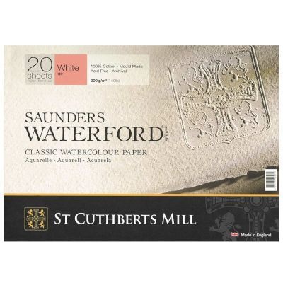 Photo of Saunders Waterford Watercolour Paper Block - 300gsm - 14x20in - 20 Sheets - HP