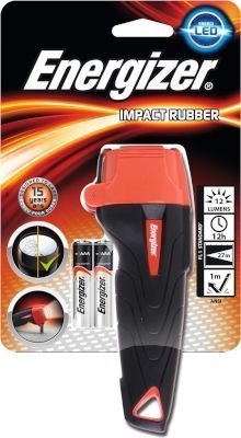 Photo of Energizer 7638900326307 Hand flashlight Black Red Impact Rubber Torch with 2 AAA Batteries