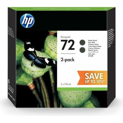 Photo of HP 72 Original Matte black Multipack 2-pack 130-ml Black DesignJet Ink Cartridges