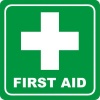 Parrot Products Parrot Sign Symbolic - Green First Aid Sign On White ACP Photo