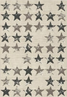 Photo of Rugs Warehouse Trendy Flow Black And Dark Grey Stars On A Light Brown Background Rug