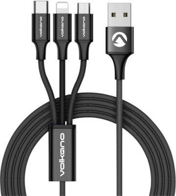 Photo of Volkano VK-20039-BK USB cable A C/Micro-USB B/Lightning Black Type-A - Micro-USB/USB Type-C/Lightning m-m
