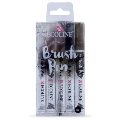 Photo of JAS English Talens Ecoline Watercolour Brush Pen Grey Set