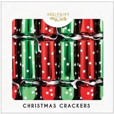 Photo of Holly Ivy Holly & Ivy 12" Family Crackers - Red and Green Stars