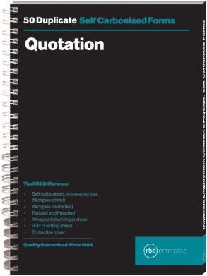 Photo of Rbe Inc RBE A5 Quotation Duplicate Spiral Bound Book