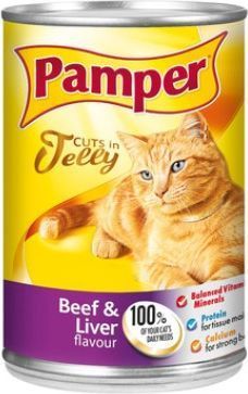Photo of Pamper Cuts in Jelly - Beef and Liver Flavour Tinned Cat Food