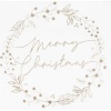 Ginger Ray A Touch of Gold Sparkle Merry Christmas Wreath Paper Napkins Photo