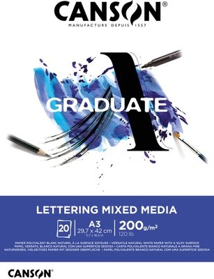 Photo of Canson A4 Graduate Lettering Mixed Media Pad - 200g
