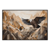Fancy Artwork Canvas Wall Art :Bold Geometric Shapes Shades Brown Gray - Photo