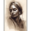 Fancy Artwork Canvas Wall Art :Light Sketch Captures Essence Woman - Photo
