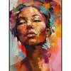 Fancy Artwork Canvas Wall Art :Abstract Portrait Woman Vibrant - Photo