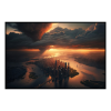 Fancy Artwork Canvas Wall Art :Cloudy Sunset City View - Photo