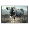 Fancy Artwork Canvas Wall Art :Big Spotted Nguni Bull - Photo