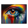 Fancy Artwork Canvas Wall Art :Vibrant Acrylic Eye Abstract Painting - Photo