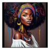 Fancy Artwork Canvas Wall Art :Beautiful African Woman - Photo