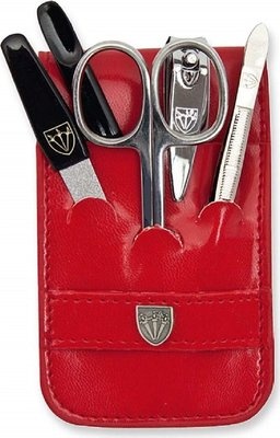 Photo of Kellermann 3 Swords Kellermann Manicure Set Faux Leather Premium Red Case 58831 P N 5 Piece