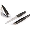Kellermann 3 Swords Kellermann Nail File Clipper Tweezer Set FU 8132 Silver and Black 3 Piece" Photo