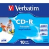Verbatim AZO Printable 52x CD-R 10 Pack in Jewel Cases Photo