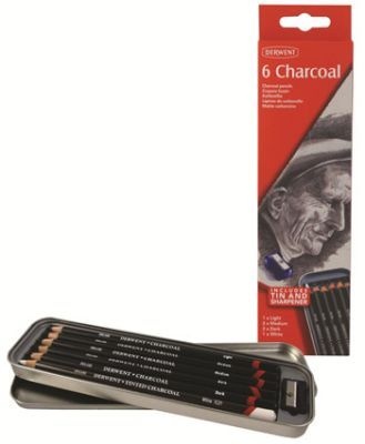Photo of Derwent Charcoal Pencils - Set of 6" Tin