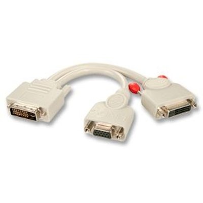 Photo of Lindy DVI-I Male to DVI-D Female & VGA Female Splitter Cable