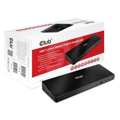 Photo of CLUB3D The CSV-1562 is an USB3.2 Gen1 Type-C Universal Triple 4K30Hz Charging Docking Station and DisplayLink®