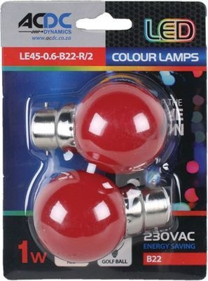 Photo of ACDC Red B22 Lamp Ball Type 91W)