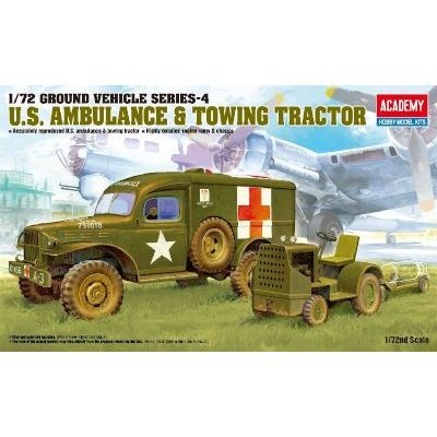 Photo of Academy Ground Vehicle Series 4: US Ambulance & Towing Tractor Model Kit