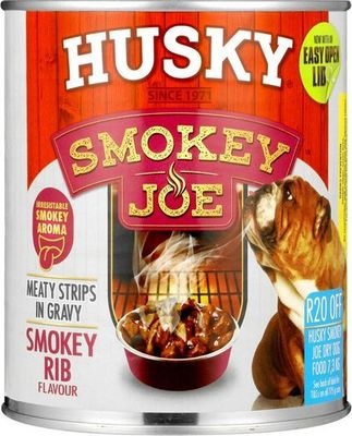 Photo of Husky Smokey Joe - Meaty Strips in Gravy Smokey Rib Flavour Tinned Dog Food