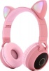 Trontec Kids Bluetooth 5.0 Cat Ear Headphones Foldable On-Ear Stereo Wireless Headset with Mic LED Light FM Radio-Pink Photo