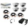 HikVision 4Ch 1MP Dome Security Camera Kit With Ready-Made Cable Photo