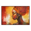 Fancy Artwork Canvas Wall Art :Bold African Woman in Orange - Photo