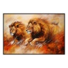 Fancy Artwork Canvas Wall Art :Male Lions Running Abstract - Photo