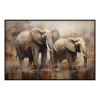 Fancy Artwork Canvas Wall Art :Two Elephants Walking - Photo