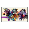 Fancy Artwork Canvas Wall Art :Three Zebras With Stripes - Photo