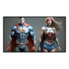 Fancy Artwork Canvas Wall Art :Male and Female Superhero - Photo