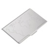 Troika Business Card Case with World Map Embossed Lid Global Contacts Photo
