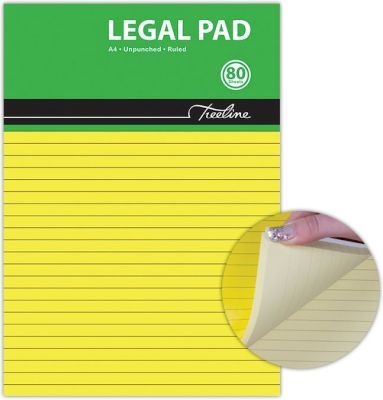 Photo of Treeline A4 Legal Yellow Bond Paper Pad