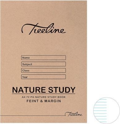Photo of Treeline A4 Nature Study Book - Feint Line & Margin | Alternate Blank & Lined Pages