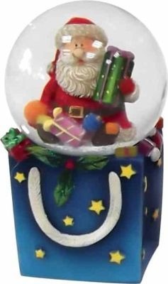Photo of Koleda Snow Globe - Santa on Blue Giftbag Base 8cm